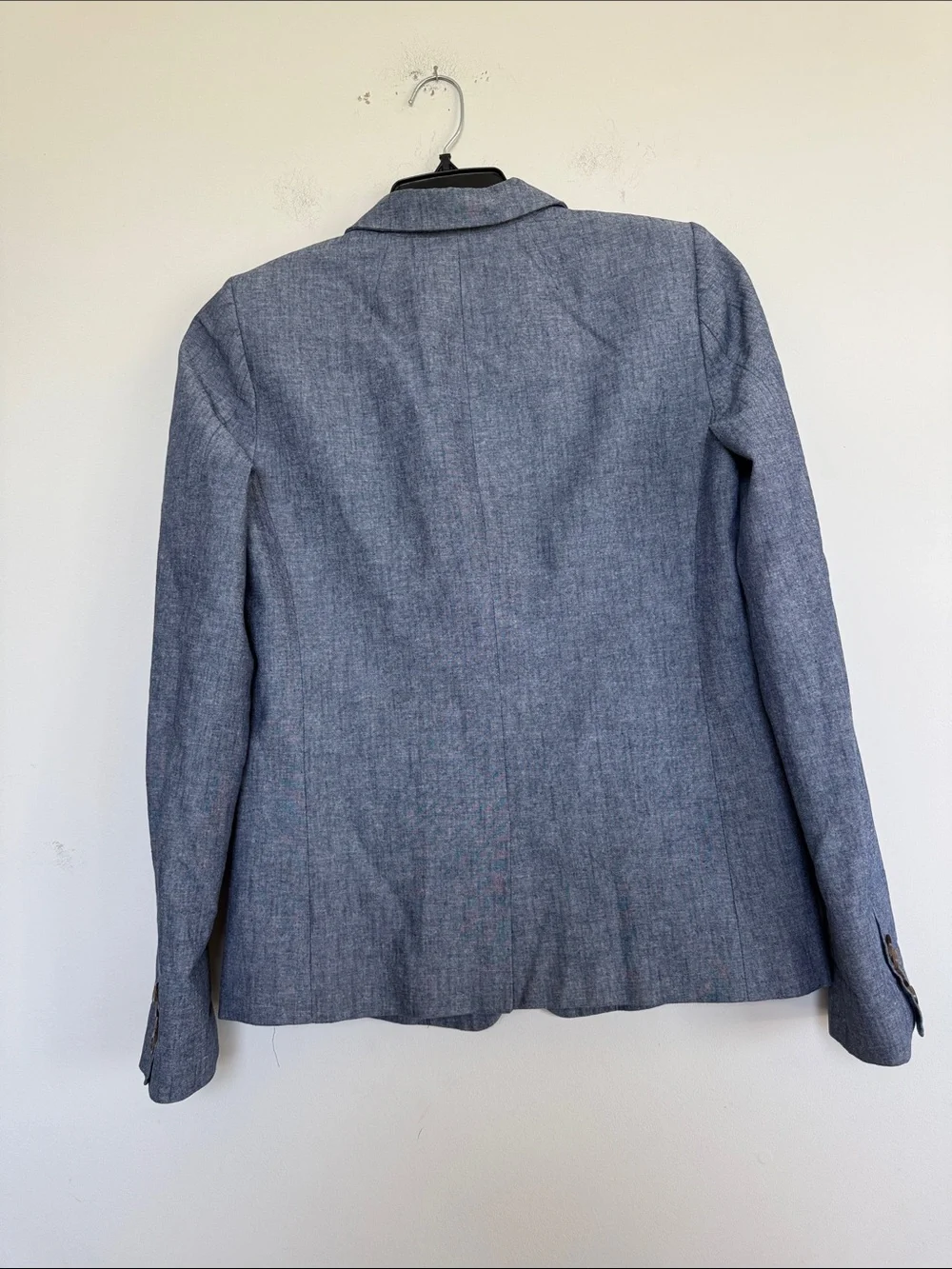 J. Crew Women's Light Blue Chambray Single-Button Blazer